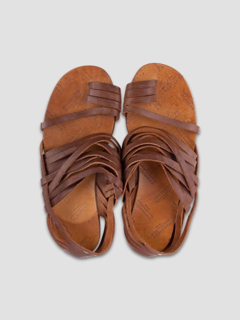 MAISON MARTIN MARGIELA Brown Gladiator Strap Leather Sandals